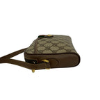 Gucci Vintage Sherry Line GG Logo Leather Shoulder Bag Brown — view 5