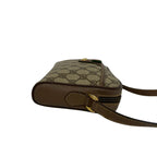 Gucci Vintage Sherry Line GG Logo Leather Shoulder Bag Brown — view 6
