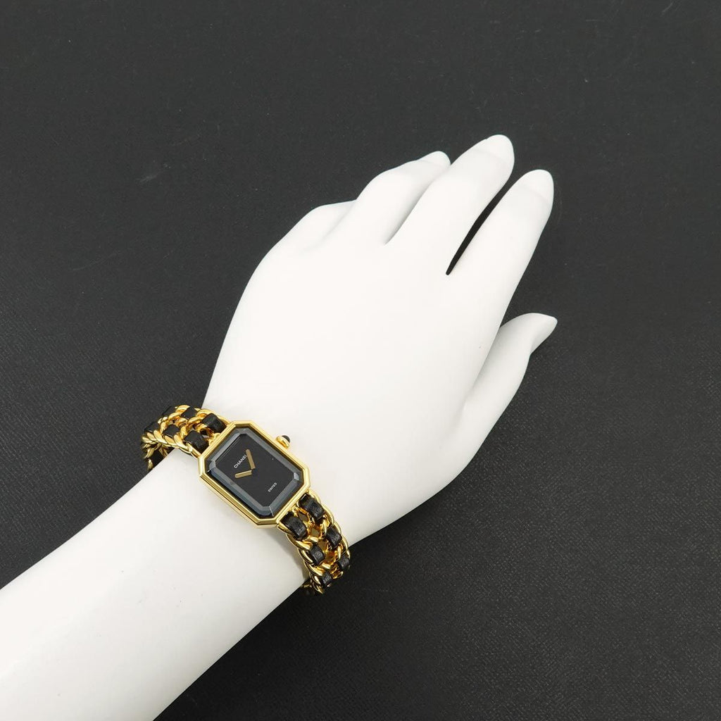 Chanel Premiere L Vintage Watch Black Gold — view 3