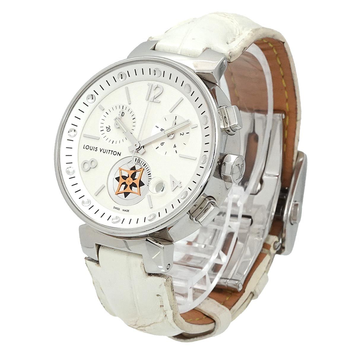 Louis Vuitton Tambour Moon Star MM Blanc Chronograph Date Quartz Watch — view 2