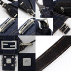 Fendi Mamma Bucket Denim Navy Shoulder — view 9
