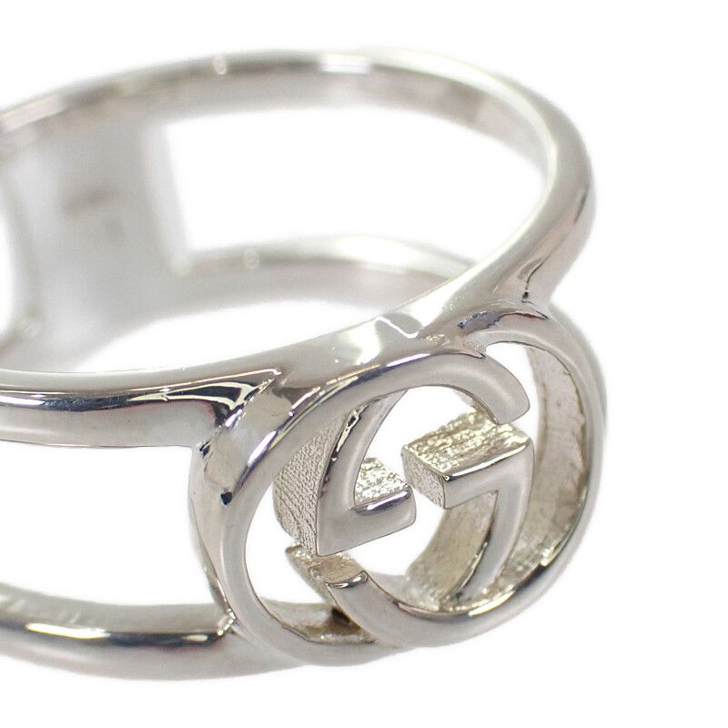 Gucci Interlocking Wide Open Band Stamp Available Ring 925 Sterling Silver — view 2