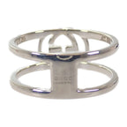 Gucci Interlocking Wide Open Band Stamp Available Ring 925 Sterling Silver — view 5