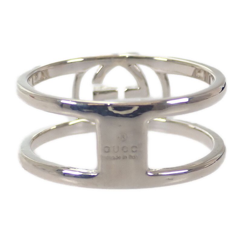 Gucci Interlocking Wide Open Band Stamp Available Ring 925 Sterling Silver — view 5