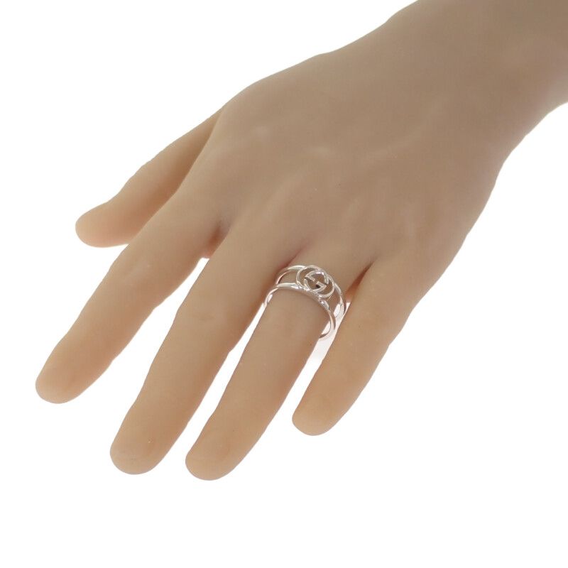 Gucci Interlocking Wide Open Band Stamp Available Ring 925 Sterling Silver — view 9