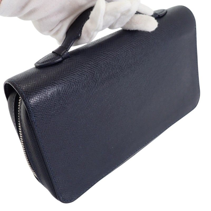 Louis Vuitton Zippy XL Taiga Line Wallet Leather Navy Blue Marine Mini — view 7