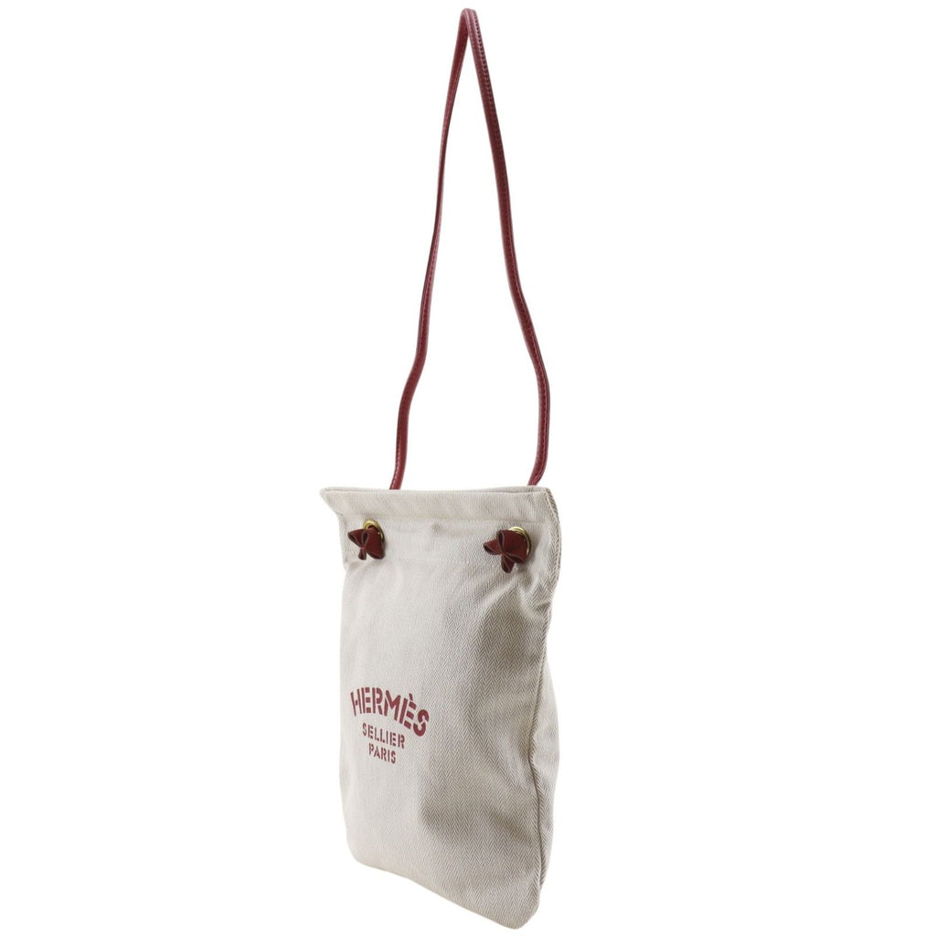 Hermes Aline PM Toileche Blanc Leather Ivory Red Shoulder — view 2