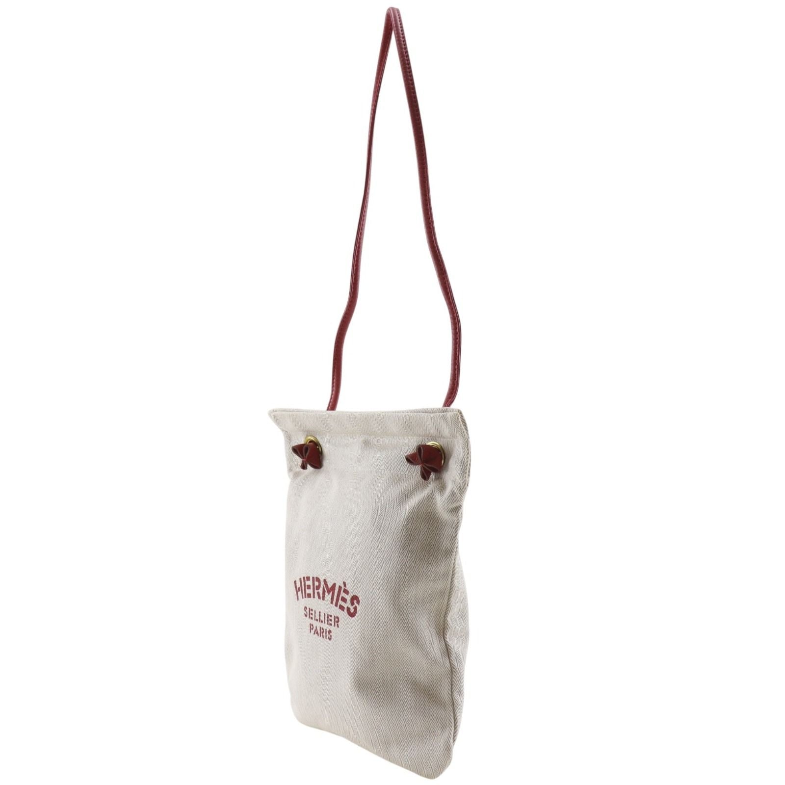 Hermes Aline PM Toileche Blanc Leather Ivory Red Shoulder — view 2