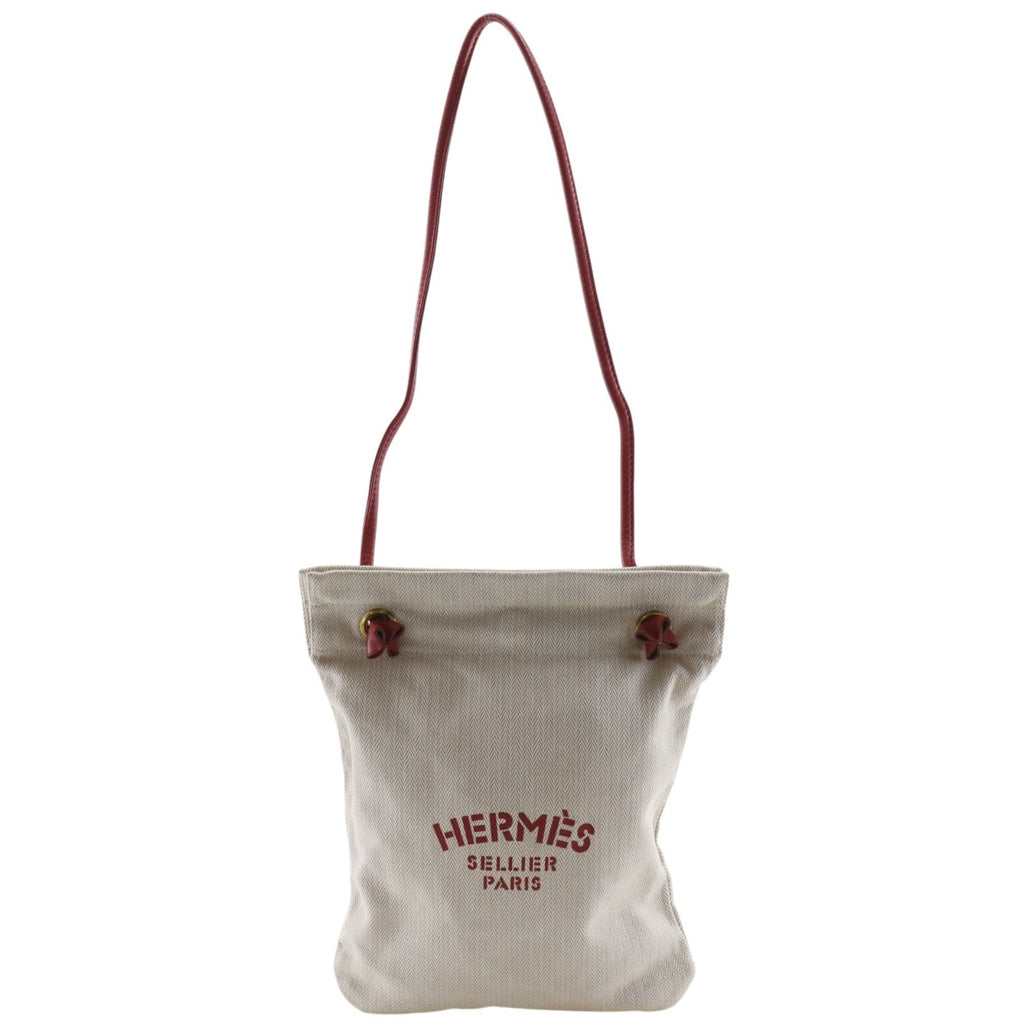 Hermes Aline PM Toileche Blanc Leather Ivory Red Shoulder