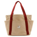 Hermes Cabrio Mother's Tote Shoulder Bag Horse Embroidery Canvas Cotton Orange