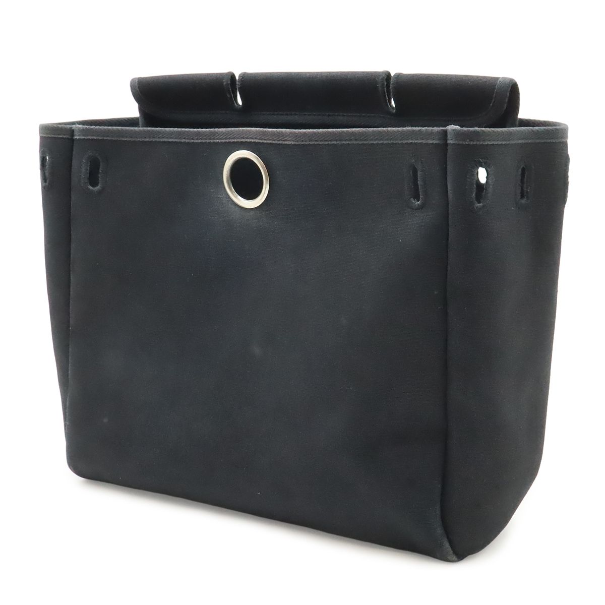 Hermes Herbag a Dos PM Backpack 2-Way Handbag Toile Officier Leather Black — view 9