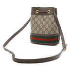 Gucci Ophidia GG Supreme Mini Bucket Bag Web Line Drawstring Leather Beige — view 2