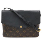Louis Vuitton Monogram Twice Shoulder Bag Pochette Crossbody Noir Black
