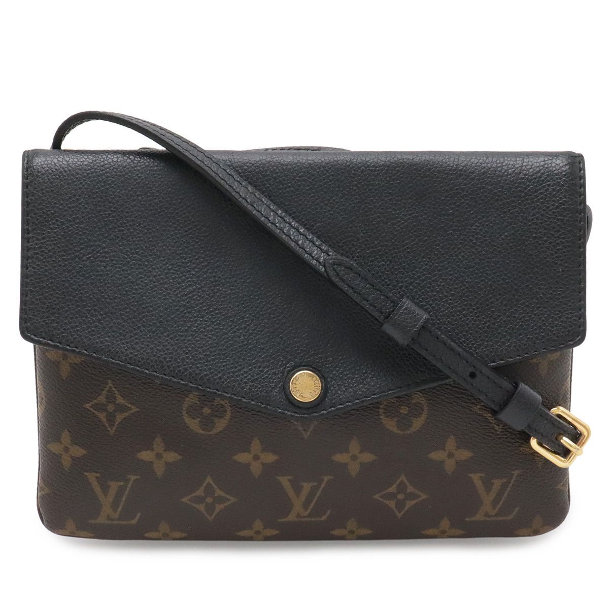 Louis Vuitton Monogram Twice Shoulder Bag Pochette Crossbody Noir Black