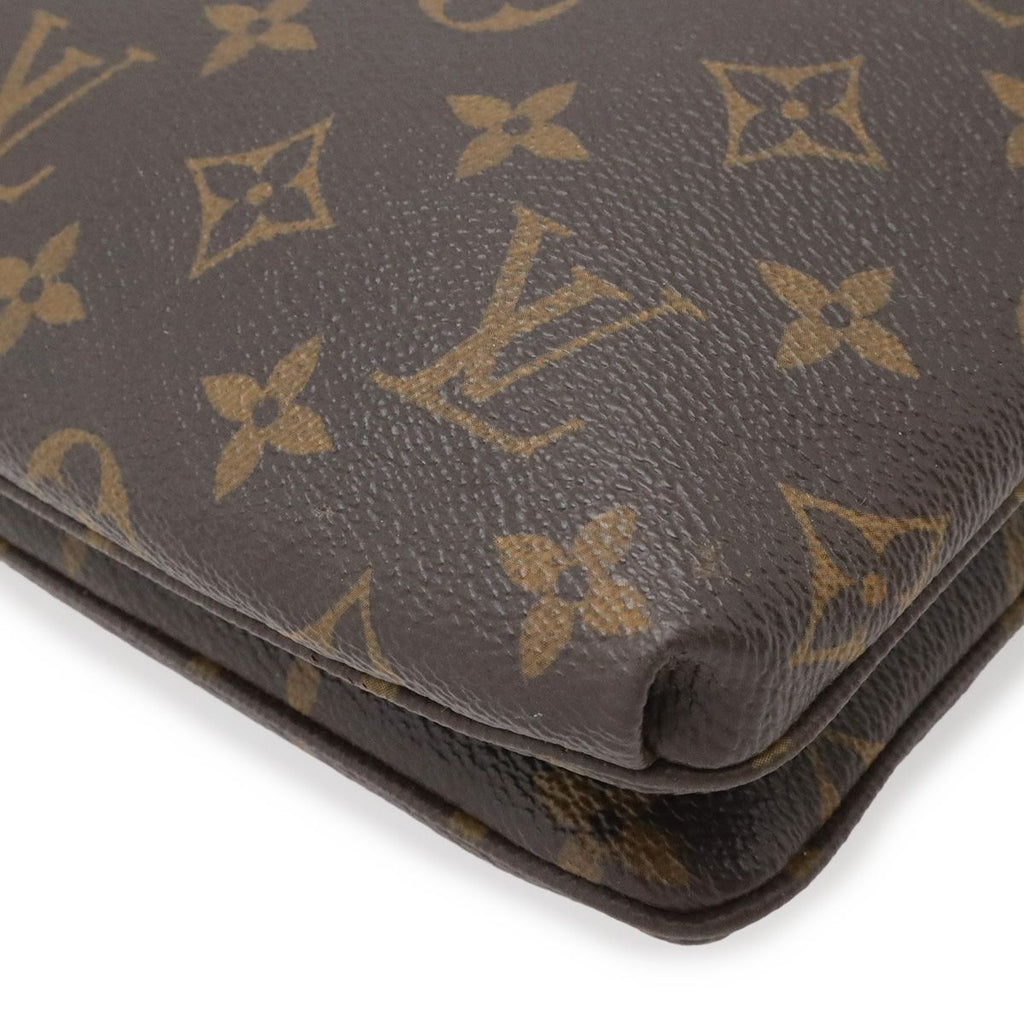 Louis Vuitton Monogram Twice Shoulder Bag Pochette Crossbody Noir Black — view 3