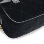 Prada Quilted Belt Bag Waist Pouch 2-Way Clutch Velour Nero Black Gold — view 3