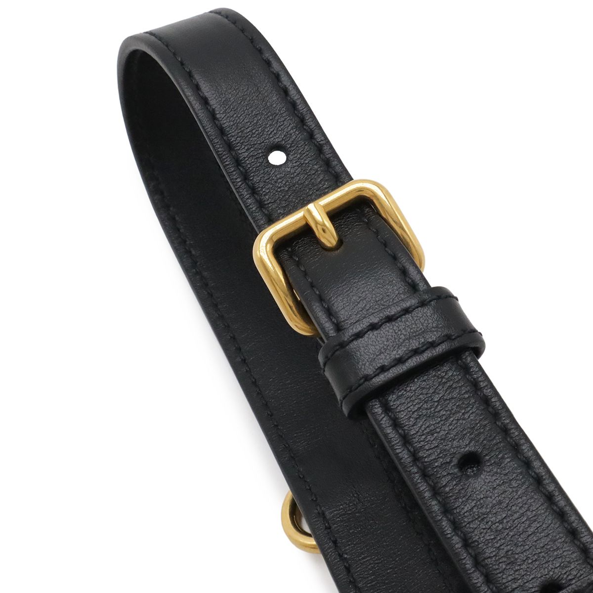 Prada Quilted Belt Bag Waist Pouch 2-Way Clutch Velour Nero Black Gold — view 5