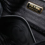 Prada Quilted Belt Bag Waist Pouch 2-Way Clutch Velour Nero Black Gold — view 7