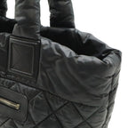 Chanel Coco Cocoon Small Tote Quilted Nylon Leather Black Silver — view 6