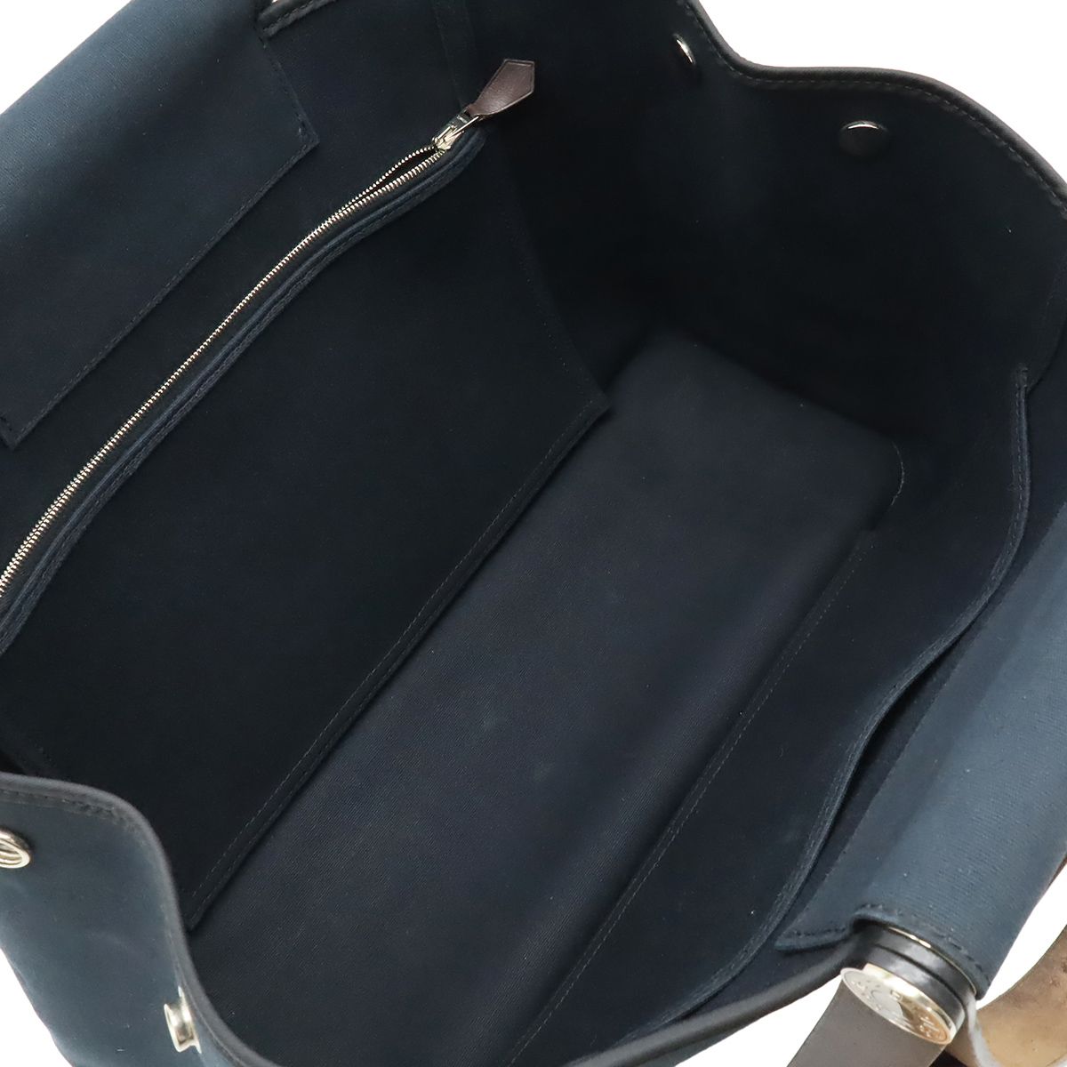 Hermes Kaback Elan PM Tote 2-Way Shoulder Bag Toile Officier Leather Black — view 6