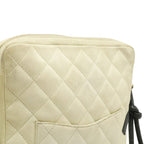 Chanel Cambon Line CC Logo Pochette Shoulder Bag Crossbody Soft Calf White Black — view 7