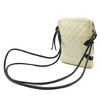 Chanel Cambon Line CC Logo Pochette Shoulder Bag Crossbody Soft Calf White Black — view 2