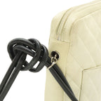 Chanel Cambon Line CC Logo Pochette Shoulder Bag Crossbody Soft Calf White Black — view 8