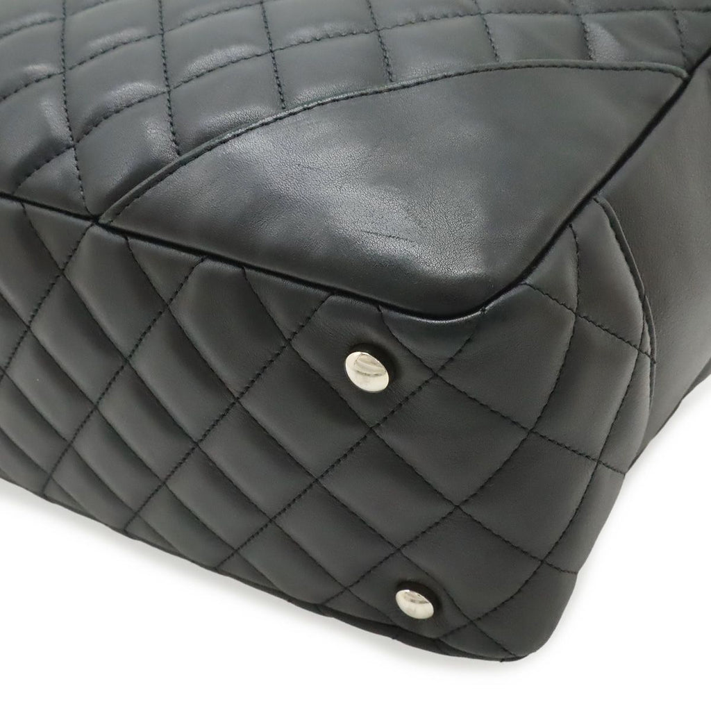 Chanel Cambon Line Bowling Bag Bow Shoulder Soft Calf Enamel Black — view 3