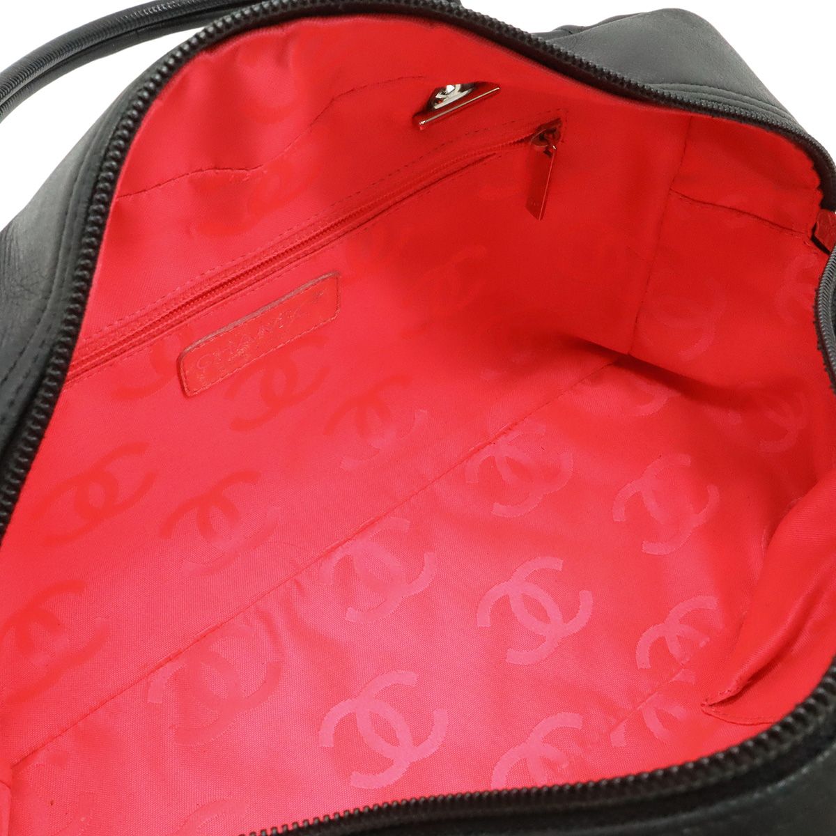 Chanel Cambon Line Bowling Bag Bow Shoulder Soft Calf Enamel Black — view 7