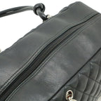 Chanel Cambon Line Bowling Bag Bow Shoulder Soft Calf Enamel Black — view 6