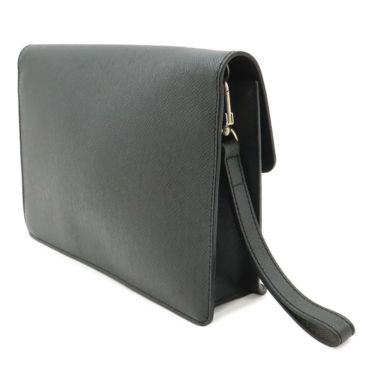 Louis Vuitton Taiga Belair Clutch Ardoise Black Silver — view 2