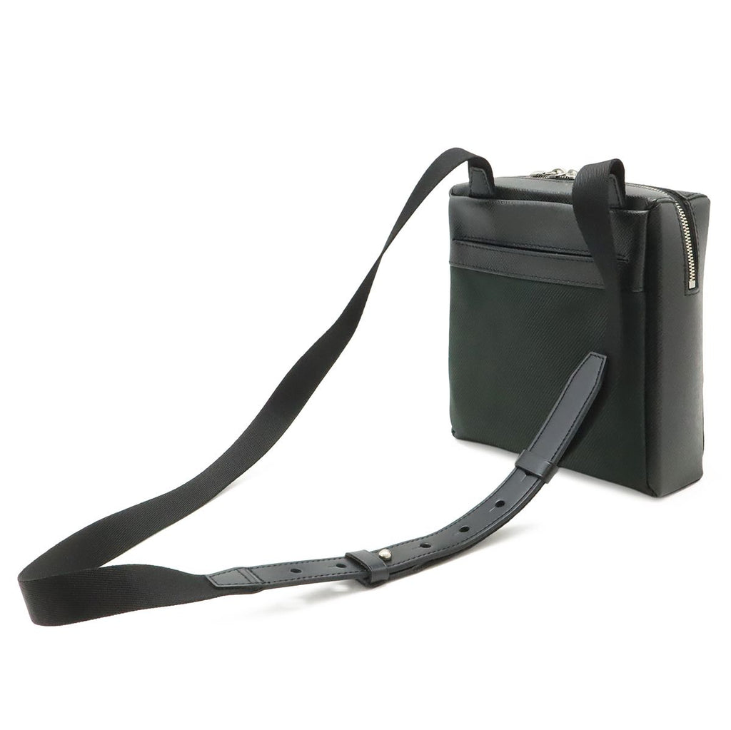 Louis Vuitton Taiga Sayan Shoulder Bag Crossbody Leather Canvas Ardoise Black — view 2