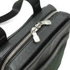 Louis Vuitton Taiga Sayan Shoulder Bag Crossbody Leather Canvas Ardoise Black — view 6