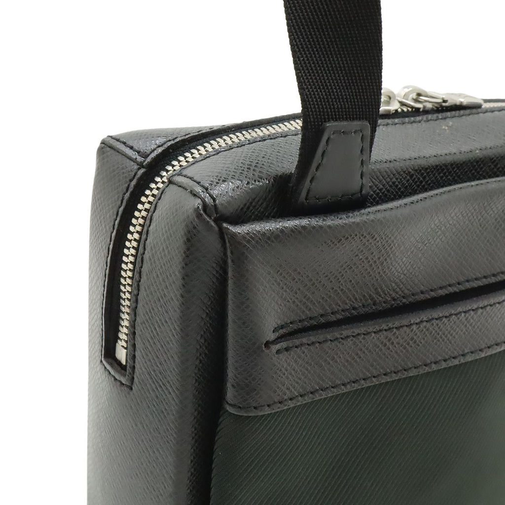 Louis Vuitton Taiga Sayan Shoulder Bag Crossbody Leather Canvas Ardoise Black — view 4