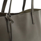 Saint Laurent Paris YSL Shopping Tote Shoulder Bag Leather Gray — view 7