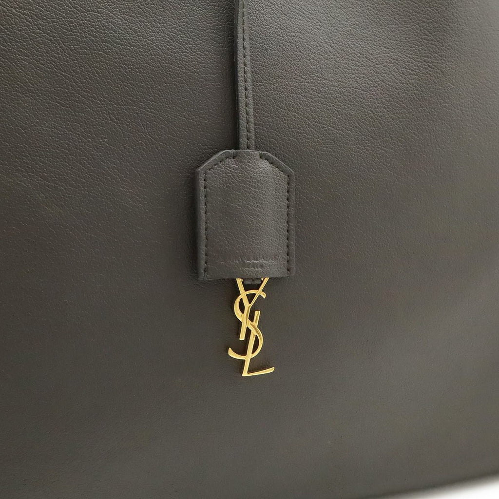 Saint Laurent Paris YSL Shopping Tote Shoulder Bag Leather Gray — view 9