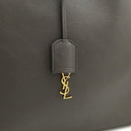 Saint Laurent Paris YSL Shopping Tote Shoulder Bag Leather Gray — view 9