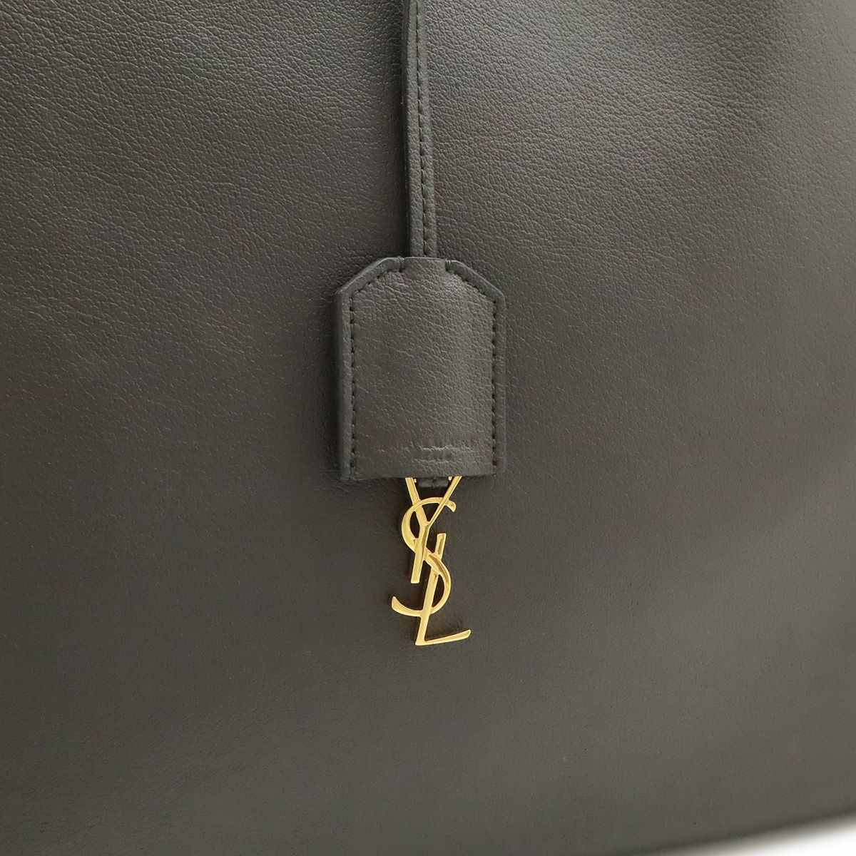 Saint Laurent Paris YSL Shopping Tote Shoulder Bag Leather Gray — view 9