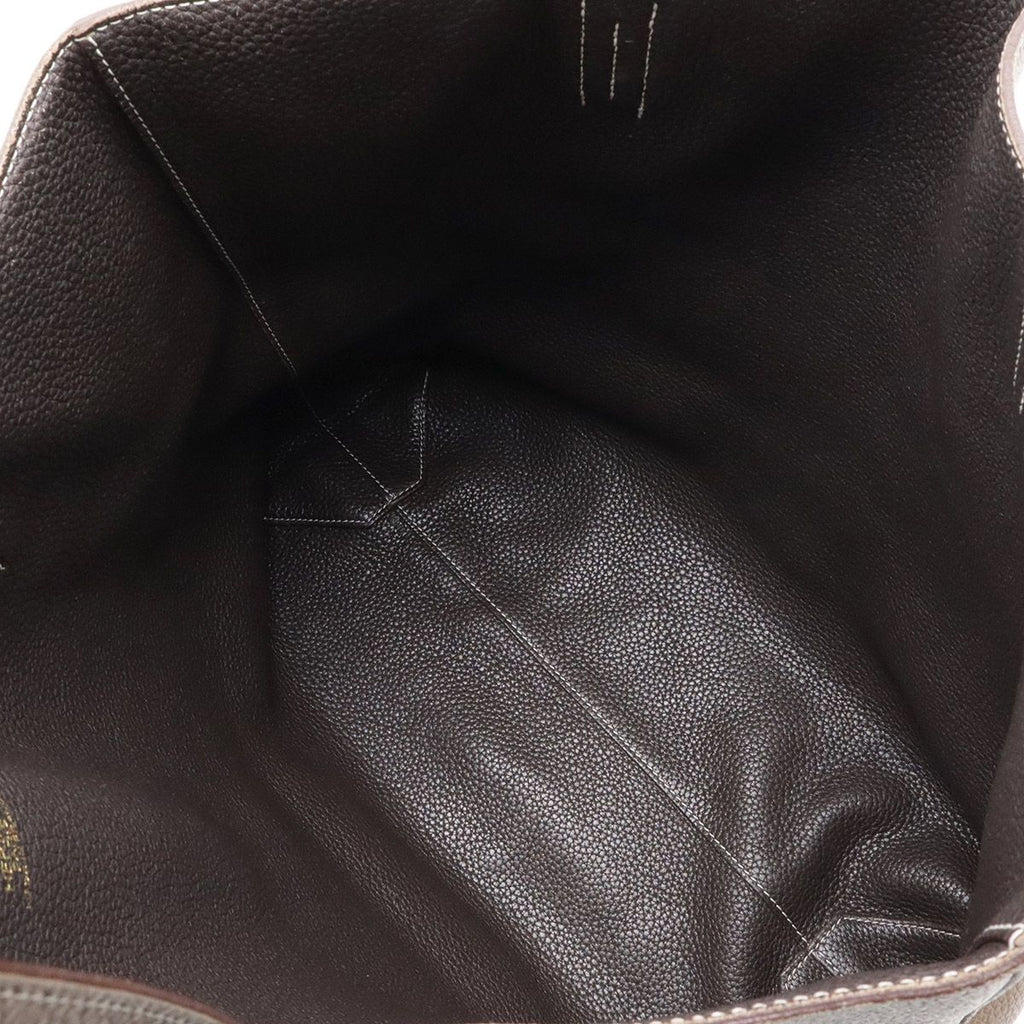 Hermes Double Sens 36 Tote Shoulder Bag Reversible Taurillon Clemence Etoupe — view 7