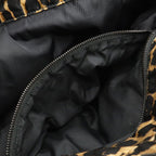 Prada Leopard Print Tote Big 2-Way Shoulder Bag Crossbody Nylon Leather Black — view 8
