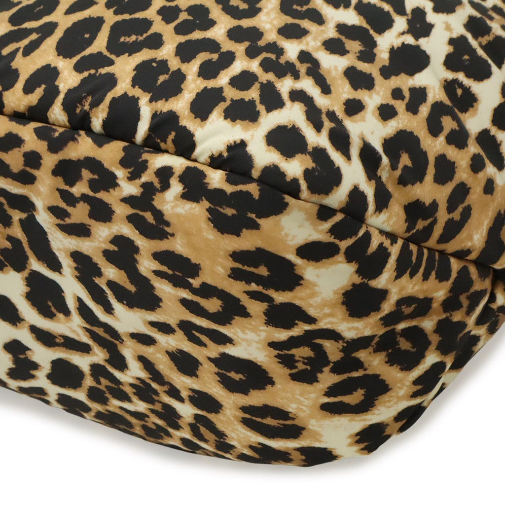 Prada Leopard Print Tote Big 2-Way Shoulder Bag Crossbody Nylon Leather Black — view 3