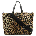 Prada Leopard Print Tote Big 2-Way Shoulder Bag Crossbody Nylon Leather Black