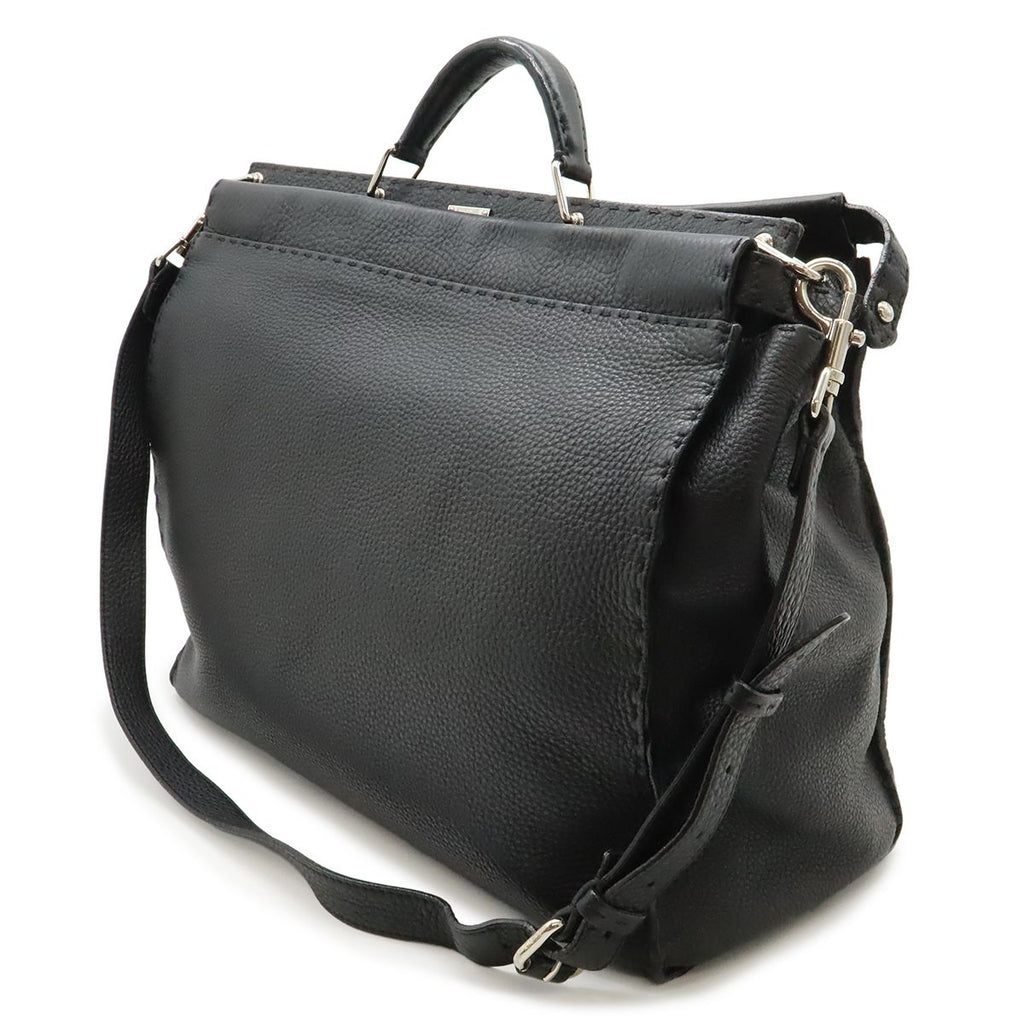 Fendi Monster Star Bugs Selleria Peekaboo Tote 2-Way Shoulder Bag Leather Black — view 2