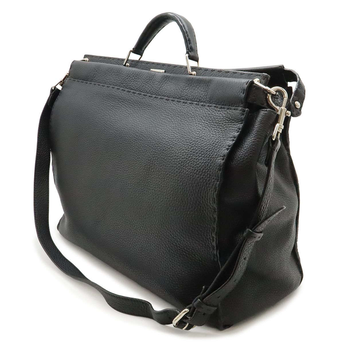 Fendi Monster Star Bugs Selleria Peekaboo Tote 2-Way Shoulder Bag Leather Black — view 2