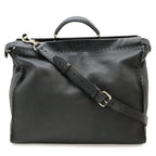 Fendi Monster Star Bugs Selleria Peekaboo Tote 2-Way Shoulder Bag Leather Black