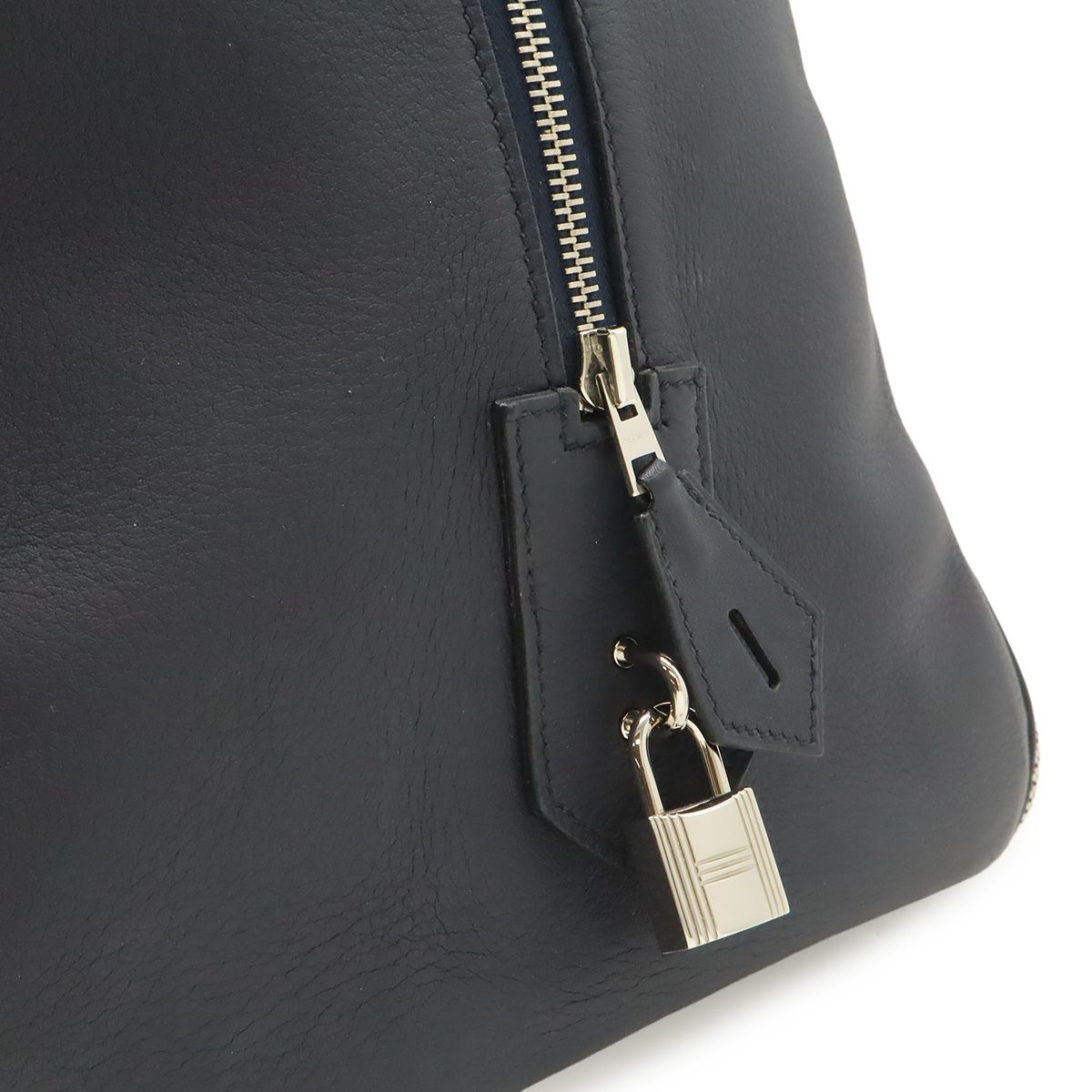 Hermes Cavour Boston Bag Purse Toile Ash Taurillon Cristobal Blue Indigo — view 6