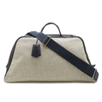 Hermes Cavour Boston Bag Purse Toile Ash Taurillon Cristobal Blue Indigo