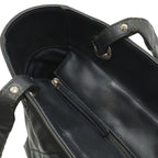 Chanel Paris Biarritz Tote PM Shoulder Bag Satin Black Silver — view 6