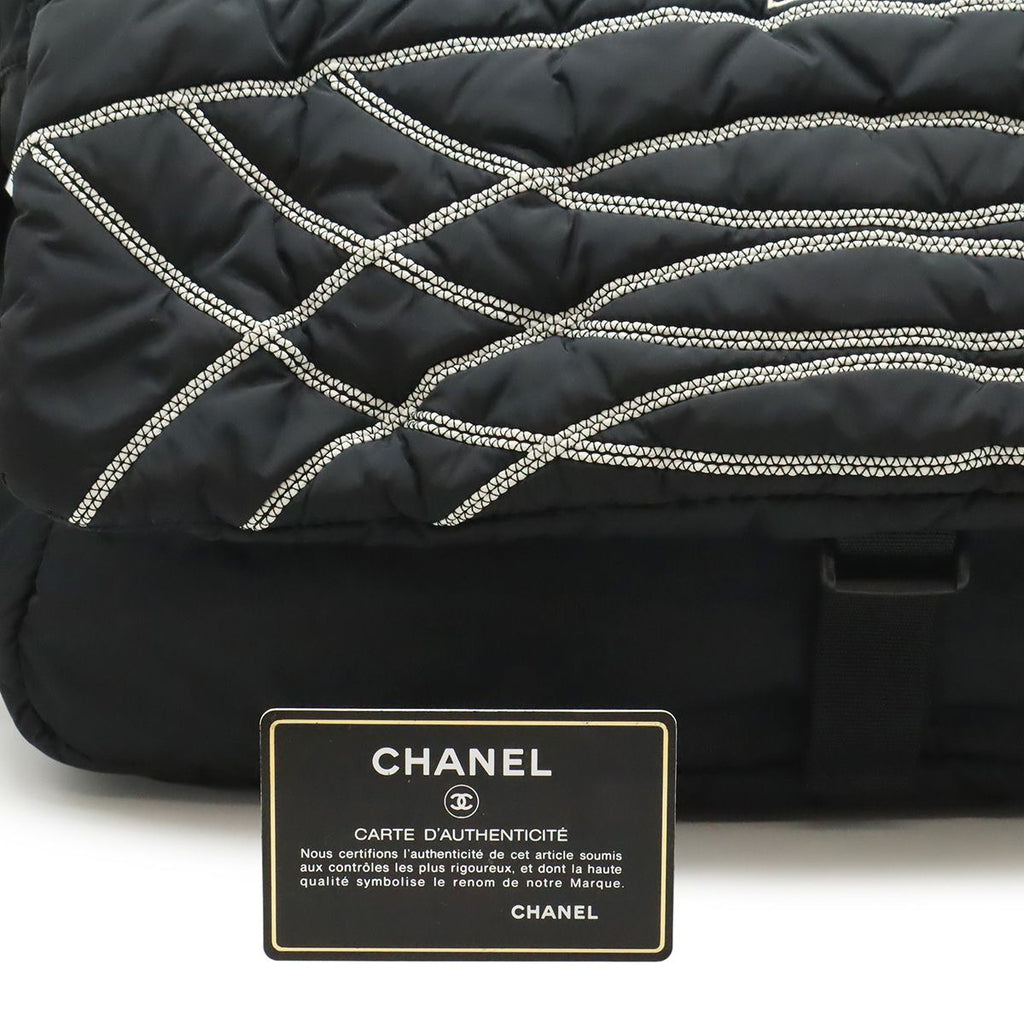 Chanel Sports Line Shoulder Bag Crossbody Nylon Black White — view 9