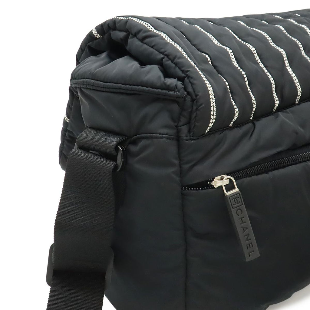 Chanel Sports Line Shoulder Bag Crossbody Nylon Black White — view 4